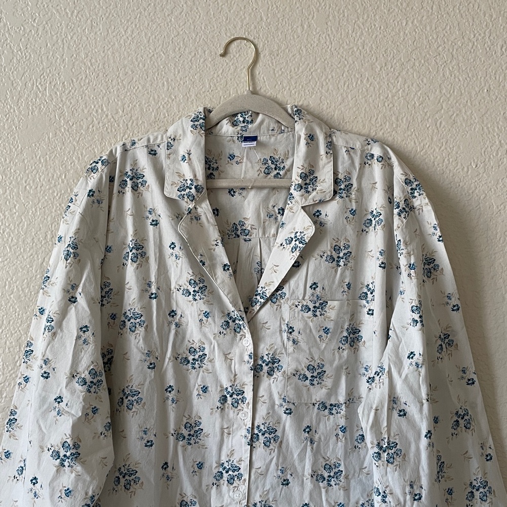 Old Navy Cotton Pajama Shirt Ditsy Floral Cottagecore